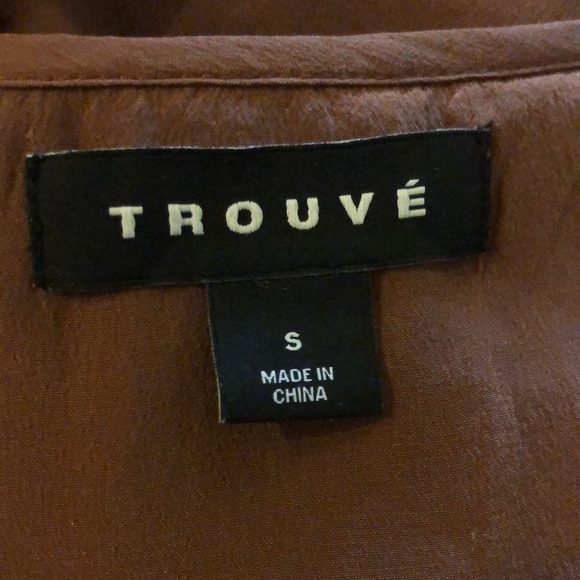 Trouvé brown Silk asymmetrical flowy blouse - Picture 7 of 9